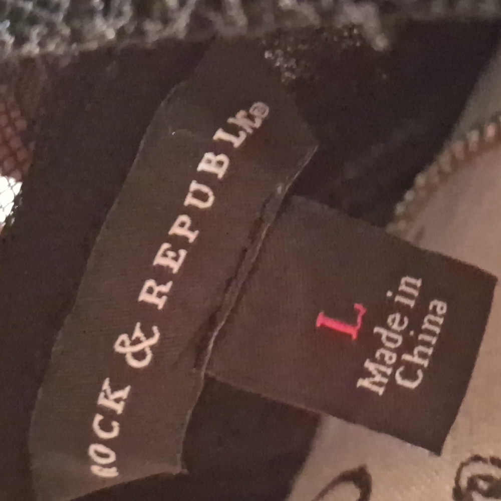 Rock & Republic Black Lace-Up Women's Top - Picture 7 of 7
